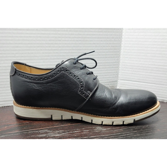 Johnston & Murphy Holden Plain Toe Leather Oxford Black Dress Shoes Size 10.5 - Picture 7 of 11
